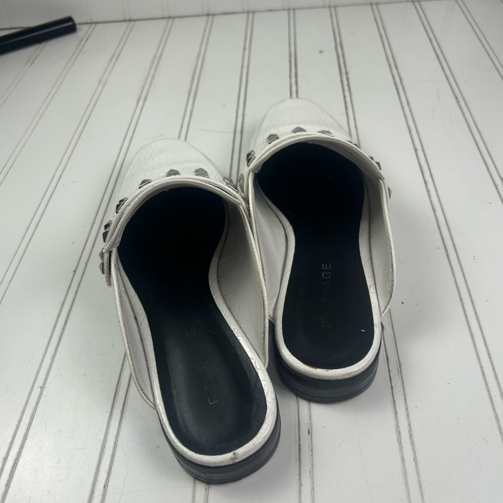 Rampage White Studded Brady Slip-On Loafers Mules Womenโs Size 8.5M - Picture 10 of 11